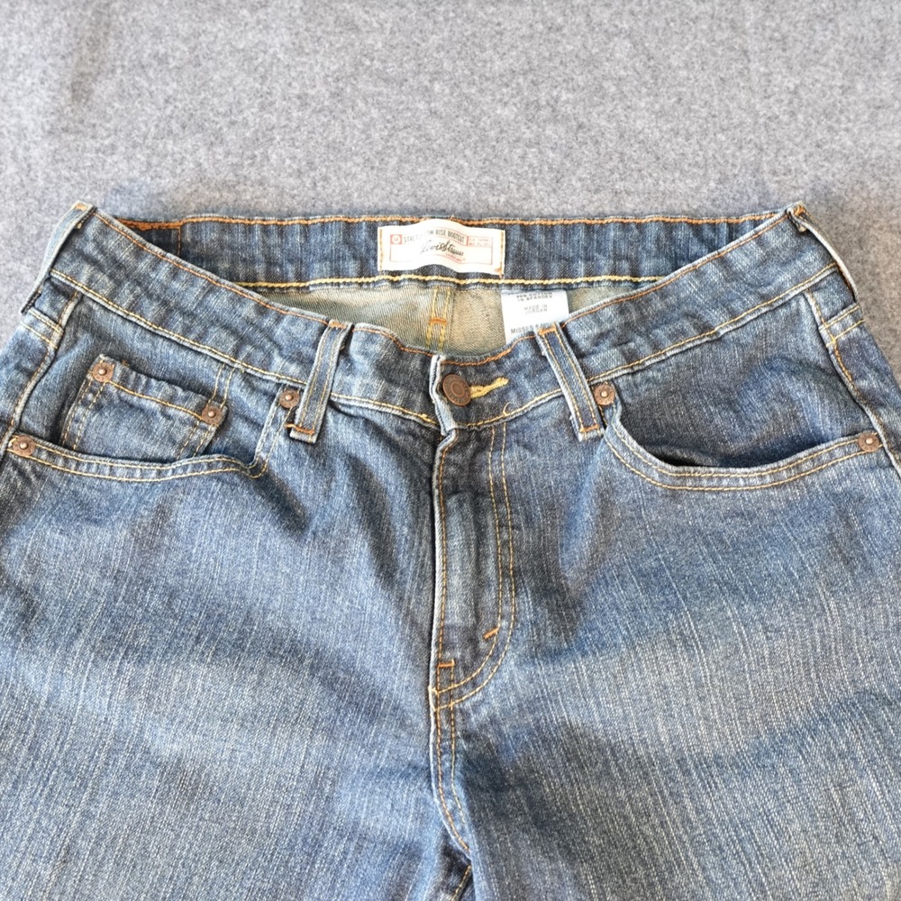 Levi Strauss Signature Stretch Low Rise Bootcut Jeans Medium Wash Blue Misses 8M - Picture 2 of 11
